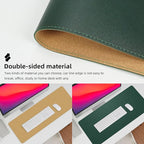 Leather Desk pad Protector, Large Desk mat with Natural Cork & PU Leather,Mouse pad,Non-Slip Office Desk Mat,Waterproof Desk Writing Pad for Office and Home (47in*23in, Dark Green)