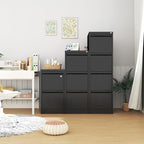 2-Drawer File Cabinet with Lock,Metal Vertical Filing Cabinets for Home Office,Under Desk File Cabinets for Letter/Legal/A4 Size Files,Easy Assemble,Black