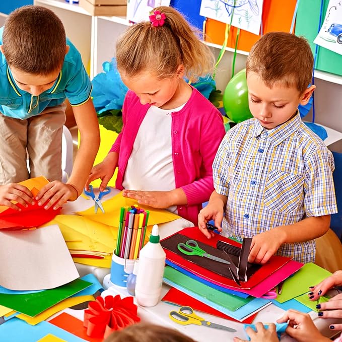 8" Scissors Bulk 6-Pack, All Purpose Scissors Stainless Steel Sharp for Office Home General Use Craft Supplies, High/Middle School Classroom Class Older Kids Scissor Set, Right/Left Handed