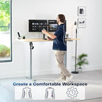VIVO Electric 71 x 30 in Standing Desk, Memory Height Adjustment, 1B Series, Holds 220 lbs, Light Wood Top Gray Frame, DESK-KIT-1G7C