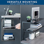 VIVO Clamp-on 24 inch Above or Below Desk 2-Tier Shelving Unit for Table Accessories, Gaming Devices, and More, Storage Tray, Desktop Organizer, Black, STAND-SHELF24C