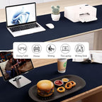 Aothia Leather Desk Pad Protector, Office Desk Mat, Large Mouse Pad, Laptop Desk Pad, Non-Slip PU Leather Desk Blotter, Waterproof Desk Writing Pad for Office and Home (Dark Blue, 55" x 17")