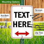 Custom Arrow,Custom Directional Sign, Two Way Arrow,12x18 Inches, Rust Free .063 Aluminum, Fade Resistant, Made in USA by My Sign Center