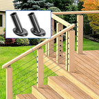 BLIKA 20 Pack 25 30 35 Degree Black Cable Railing Angle Beveled Protector Sleeves for 1/8" 5/32" 3/16", T316 Stainless Steel, Angle Protector Sleeves Stair Cable Railing Hardware Kit for Wood Posts
