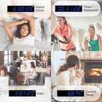 Ivation Huge Oversized 72" Large Digital LED Clock | Big Digital Clock w/Multi-Function Display – Stopwatch, Timer, Alarms, Temp & Date | 6 Brightness Levels, Time Memory & Remote (Blue)