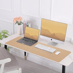 Desk Mat,47.2" x 17" Leather Desk mat,Double-Sided Desk Pad,Desk matt for Desktop,Large Mouse Pad,Office Desk mat,Waterproof Desk Blotter pad for Office&Home(Dark Apricot)