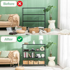HCHQHS Bookshelf, 4-Tier Industrial Bookcase, Black Open Book Shelf, Freestanding Tall Bookshelves with Metal Frame