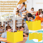 24 Pcs Desk Dividers for Students 14 × 17.5 × 14 Inch Plastic Waterproof Privacy Folders Shields Test Dividers with Yellow Classroom Privacy Boards for School Study Teacher Supplies(Yellow)