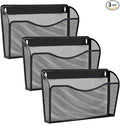 Gawerk 3 Pack Wall File Organizer, Mesh Hanging Metal Vertical Wall Mounted File Holder for Office/Home