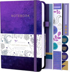 VIVID SCRIBBLES Dotted Journal – 160gsm Bleed Proof Thick White Paper – 200 Numbered Dot Grid Pages – 5.8 x 8.3 inch Dotted Notebook