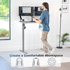 VIVO Electric 43 x 24 in Standing Desk, Memory Height Adjustment, 1B Series, Holds 220 lbs, One-Piece Dark Gray Top, Gray Frame, DESK-KIT-1G4G
