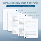 MOSA BEAR Password Keeper Book with Alphabetical Tabs，4.3"x5.7" Small Password Books for Seniors Password Notebook for Internet Website Address Log in Detail（Dark Blue） [unknown_binding]