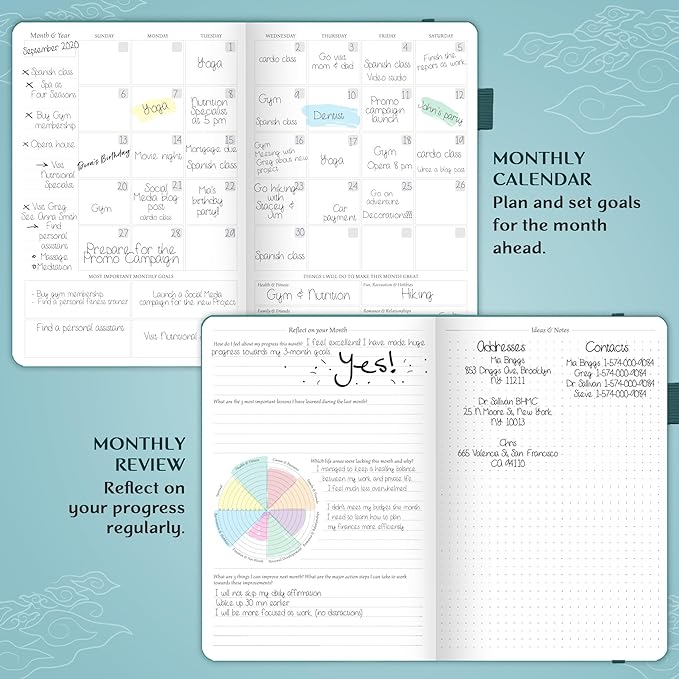 Legend Planner – Weekly & Monthly Life Planner to Hit Your Goals & Live Happier. Organizer Notebook & Productivity Journal. A5 (Dark Teal)