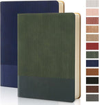 TSFPapier Lined Journal Notebook for Work College Ruled Note Book 5.79"x8.27" A5 PU Leather Daily Journaling 216 Pages for Women Men Writing Home School Supplies Business (A5 Lined 216pages, 2 Pack-Darkblue/Darkgreen)