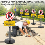 VAIIGO Heavy Duty Parking Sign Post Stand 49", 20lbs Cast Iron Base Sign Post for Outside Sign Holder, Yard Sign Stand, Street Sign Post, Black