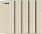5 Pack Acoustic Panels, 48 x 24x 0.4 Inch Sound Proof Panels for Walls, Premium Wall Sound Absorbing Panels, Decorative Sound Dampening Panels for Media Room, Office and Studio,Camel