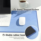 Reniteco Waterproof Large Gaming Mouse Pad with Durable Stitched Edges, Non-Slip Rubber Base, Grainy Jacquard Mouse Mat Desk Pad for Home Office Gaming, 27.6"x11.8"x0.12", Matte Blue
