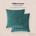 Amazon Basics Chenille Throw Pillow Covers, Home Decor Cushion Cover for Bedroom Living Room Couch Bed, 20" W × 20" L, Deep Teal