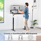 VIVO Electric 48 x 30 in Rustic Standing Desk, Memory Height Adjustment, 1B Series, Holds 220 lbs, One-Piece Vintage Brown Top, Black Frame, DESK-KIT-1B5N