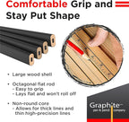 GRAPHITE Hard Lead Carpenter Pencils Bulk - (1) Pack of 12 Pieces Lumber Wooden Pencil #2 (HB) - Black