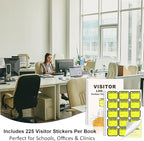 1 Pack of Visitor Badges Registry Log with Carbon Copy Protecting Privacy Pages Visitor Stickers 8.5x11 Inch Visitor Log Book School Church Business Pass Guest Book - 225 Badges 30 Memo Pages (1)