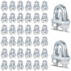 120PCS 5/16" M8 Zinc-Plated Wire Rope Clamps – Heavy Duty U-Bolt Cable Clips (Silver)