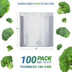Amiff Silver Thermal Bubble Mailer, 15 x 17 Inches. 100 Pack Metallic Bubble Mailers. Self-Seal Insulated Mailers for Cold Shipping. Padded Envelopes Waterproof. Thermal Bag for Food, Cosmetics