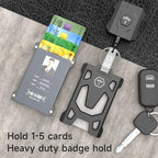 Retractable Keychain Badge Holder with Belt Clip, Heavy Duty Carabiner ID Badge Clip Reel, 31.5” Steel Retractable Cord, 10 oz Rebound，Black-1 Pack (with 1 Badge Clip)
