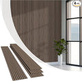Olanglab Wood Slat Wall Panels, Wooden Acoustic Wall Panels, 94.5"x12.6" Each 3D Wall Panels for Interior Wall Decor, 4 Pack in Total 94.5"x50.4" (Dark Walnut)