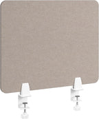 Bush Business Furniture 22W Desktop Privacy Screen in Warm Beige, Desk Mounted Office Partition with Acoustic Sound Dampening Panel