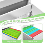 OPTYMIRA Metal File Cabinet with Drawer Heavy Duty Locking File Cabinets Home Office Steel Filing Cabinet Vertical File Cabinets for Legal/Letter Size File,Assembly Required