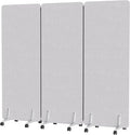 MORDEER 70.8" W x 63" H Freestanding Partition Room Dividers, Acoustic Panels with Wheels, 3 Soundproof Privacy Panels for Office, Reception Room, School, Hospital, Light Grey