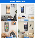 Solinxe Wall File Holder, 10 Pockets Hanging File Folder, Paper Organizer Storage, Document Rack, Mail Holder, Magazine Rack, Wall Organizer for Office, Black