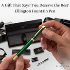 Ellington Pens Luxury Fountain Pen Set - Extra Fine Nib - Includes 3 Ink Cartridges, Refillable Ink Converter, Box - Fountain Pens For Writing, Calligraphy, Journaling, Sketching (Emerald Enigma)