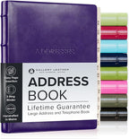 Gallery Leather Desk Address Book - 9" x 7" - Acadia Plum