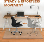 HOMEK Large Office Chair Mat for Hardwood Floor- 46" x 72" Clear Computer Desk Chair Mat for Hard Wood/Tile Floors, Easy Glide Plastic Mat for Under Office Chairs on Hardwood for Work & Home