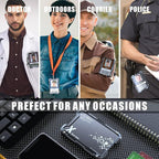 LIUGX Carbon Fiber Badge Holder, ID Card Holder with Metal Clip - Heavy Duty Portable Wallet (Holds 1to 4 Cards),for Office Police Worker Outdoor,Hot Pink