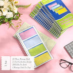 Sinmoe 2 Pcs Spiral Bound Phone Message Book with Carbon Copy 5-1/2" x 11" 2 Part Colorful Carbonless Telephone Message Pads Duplicate Spiral Phone Call Log Book for Business Office