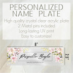 Personalized Acrylic Door Name Plate - 28 Backgrounds - Custom Name Plate for Wall, Office Decor, Teacher Appreciation Gifts