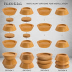 Bed Risers, Furniture Risers (Set of 8-Height 1") Can be Adjusted to 2'' 3''or 4'', Lifts Furniture Risers, Solid Natural Wood Risers, Non-Slip Recessed Hole (Natural Wood Color)