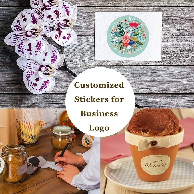 100-500 Pcs Custom Stickers Personalized Labels with Any Design Image Logo Text for Business Logo Thank You Labels,1/2/3/4 inch Customized Stickers(Oval)