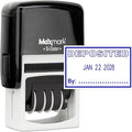 MaxMark Office Self Inking Date Stamp with Phrase Deposited - Blue Ink