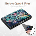 BWEGRHE Slim Credit Card Holder, Art Mandalas RFID Blocking Metal Wallet for Men & Women, Aluminum Minimalist Hard Case Pocket-Sized Business Cards Organizer (Fits Up to 10 Cards)