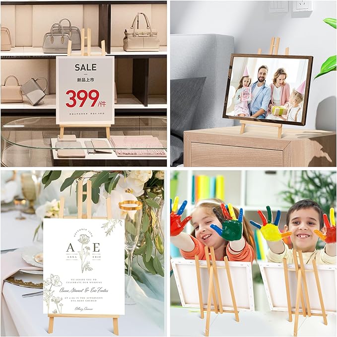 ESRICH 2pcs 17 Inch Tabletop Easels, Easel Stand for Painting,Tripod, Painting Party Easel, Kids Student Desktop Easel for Painting,Paint Easel for Canvas Paint