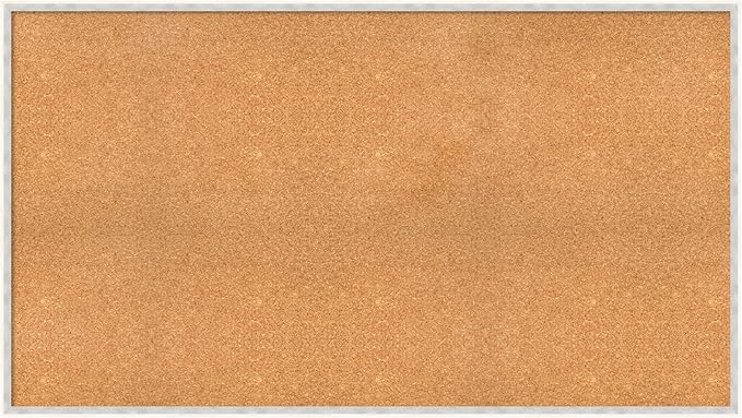 Amanti Art Natural Cork Board for Wall, 31x55 Vision Board with White Frame, Oversize Corkboard Office Decor for Home Organization, Modern Corkboard Pinboard to Display Items for Home Organization in