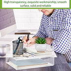 Harloon 4 Tier Acrylic Paper Tray 12 x 9.3 x 2.7 Inches Stackable Letter Clear Organizer No Need to Assemble Acrylic Paper File Organizer for Office Workspace Desktop Storage(Transparent)