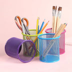 Tamaki Pen Holder Cup for Desk, Wire Mesh Pencil Cup Holder for Desk Office Pen Organizer (Pink)