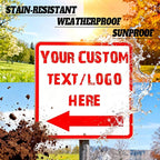 Custom Square Street Arrow Signs - 32 * 32 inches -Optional reflective, Complies with traffic standards, for street diversions and intersections