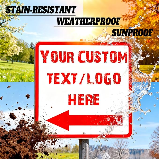 Custom Square Street Arrow Signs - 32 * 32 inches -Optional reflective, Complies with traffic standards, for street diversions and intersections