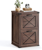 VASAGLE File Cabinet, Filing Cabinet with 2 File Drawers, Printer Stand, Fit A4, Letter Size, Hanging File Folders, Modern Farmhouse Style, for Home Office, Maroon Brown UOFC048K01